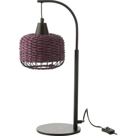 Lampe lanterne en métal mauve ambiance chaleureuse et moderne - Mauve intense et noir mat (1/3)