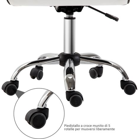 Fauteuil ergonomique pivotant en similicuir, réglable en hauteur 46×51×80-92cm, chaise de bureau confortable (1/5)