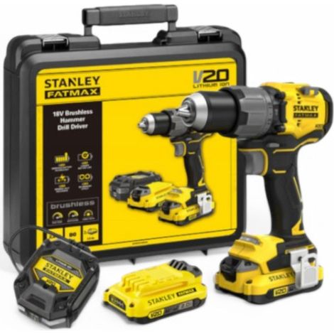 Trapano a batteria 20 volt in metallo con 2 velocità fatmax sfmcd 726 d2k (1/5)