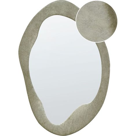 Wandspiegel LENAX 59 cm 90 cm Samtstoff Olivgrün (1/5)