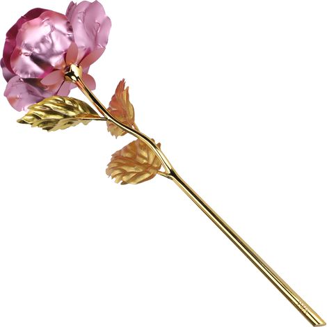 Rose Lumineuse en Or Cadeau Romantique pour Épouse Fiancée Décoration de Mariage (1/5)