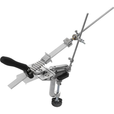 Kit affûtage couteaux 360° pivotant support acier inox avec 10 pierres lames polissage usage domestique (1/5)