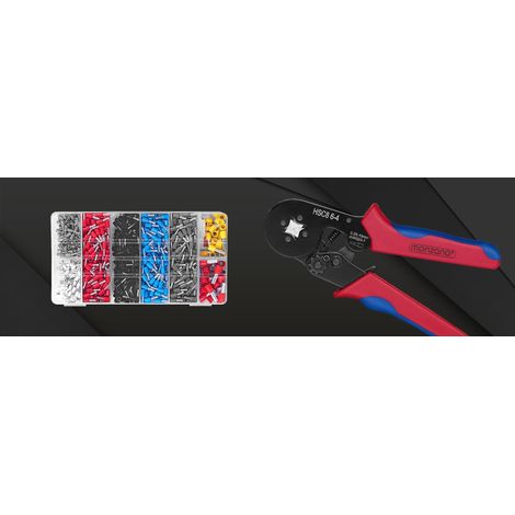 Crimp tool kit with 1200 wire end ferrules 22 10 awg (1/5)