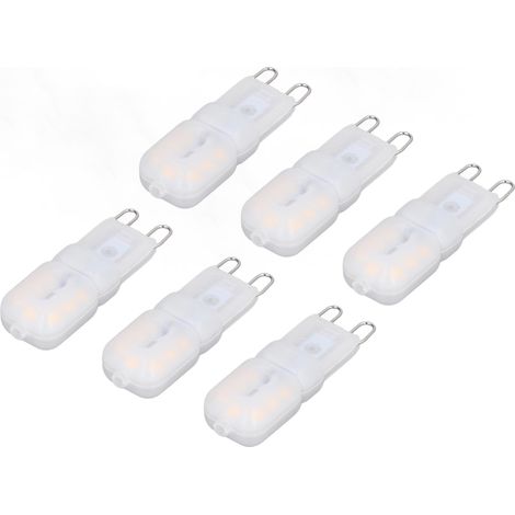 Lot de 6 ampoules LED G9 à intensité variable 3W, économie d'énergie, éclairage à 360°, blanc chaud, 220-240V, pour plafonniers et suspensions. (1/5)