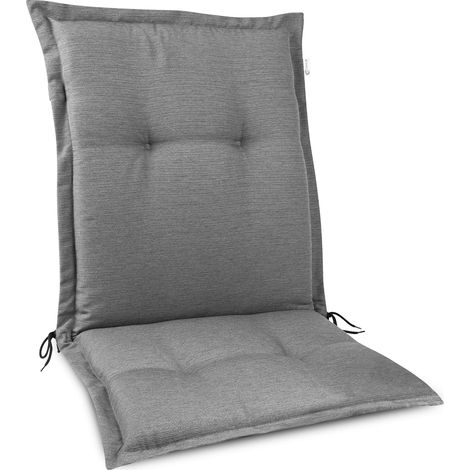 Beautissu HighLux NL - Cojín para sillas de balcón o Asiento Exterior con Respaldo Bajo - 105x50x7 cm - Cojines para tumbonas y terrazas - Made in EU Gris claro