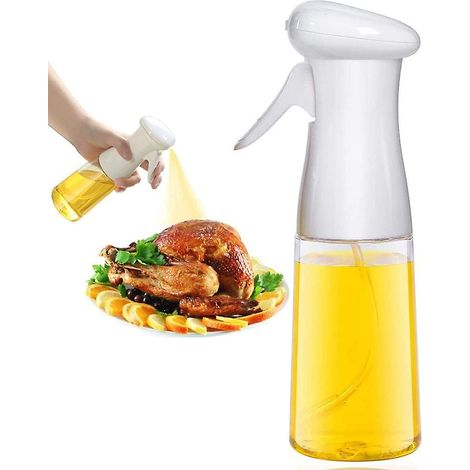 Flacon vaporisateur portable de 200 ml (7 oz) pour huile d'olive et vinaigre avec goupillon - Blanc (1/5)