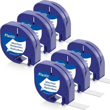 Rwoythk – Étiquettes de remplacement DYMO LetraTag LT 1/2' x 13' – Plastique noir sur blanc – Application facile sur surfaces variées - S0721660