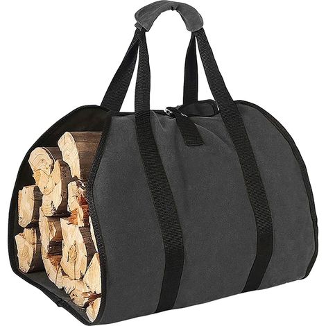 Sac à bûches en toile cirée, 40" x 19", accessoires pour poêle à bois (1/3)