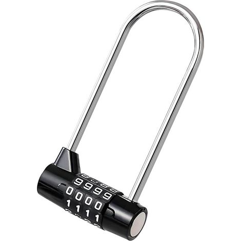Cadenas de Sécurité Cadenas à Code 4 Chiffres Cadenas à Bagages Cadenas à Combinaison de Chiffres,Noir (1/5)