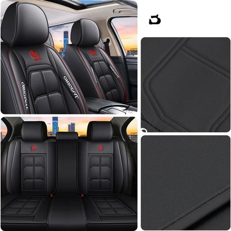 Set di coprisedili per auto, impermeabili, universali, neri (1/2)