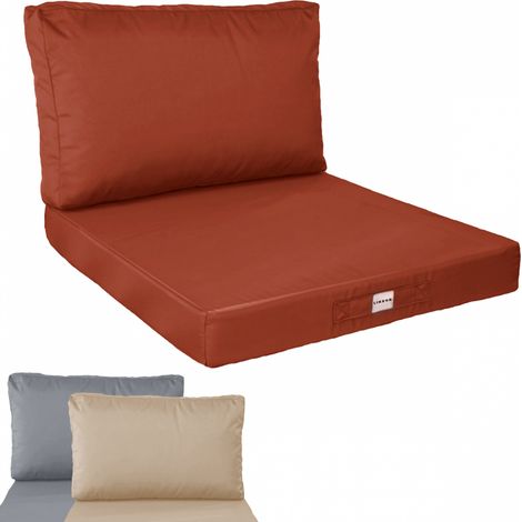 Linxor – Coussins de salon de jardin déhoussables 60 x 60 cm – Polyester Oxford 180 gr/m² – Mousse 22 kg/m3 – Housse lavable machine 30°