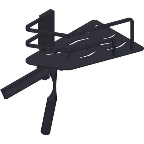 Giese Seaside Duschkorb 30782-14 Haken und Wischer, Eckmodell, schwarz matt