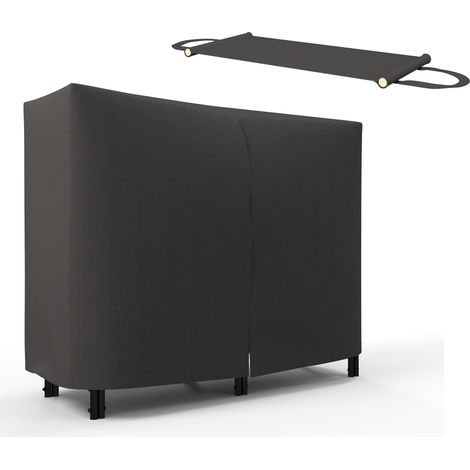Outsunny Legnaia in Metallo con Telo Portalegna e Copertura 120x36x99cm Nero (1/5)