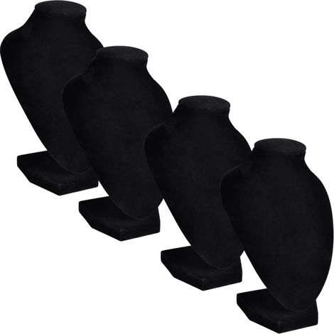 Présentoir buste d'exposition pour colliers en flanelle 4 pcs (1/5)