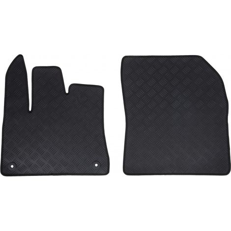Tapis de voiture utilitaire - Sur Mesure pour CITROEN Berlingo / PEUGEOT Partner / OPEL Combo (Dès 09/2018) - 2 pièces - Tapis de sol antidérapant pour utilitaire - Souple - 100% Caoutchouc (1/5)