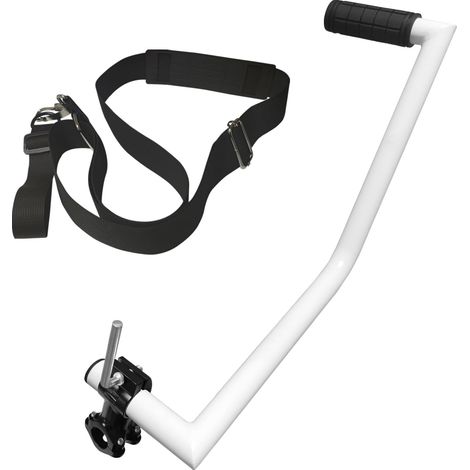 Mango ergonómico para desbrozadora con clip de soporte, mango para cuidado del césped, paisajismo, bordes de jardín - Aluminio (1/5)