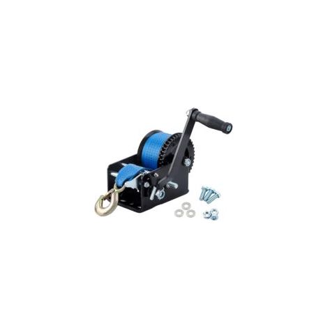 Treuil manuel 3000 lbs (1365 kg) – Cordon de 10 m en polyester – Engrenages en acier trempé – Pour chargement bateau et équipements lourds - 3000LBS