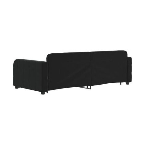 Lit de jour avec lit gigogne (matelas vendu séparément), noir, 90 × 200 cm, meuble de chambre, design contemporain, montage facile (1/5)