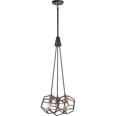 Lampadario lampada da soffitto lampada a sospensione in acciaio D 47,6 cm lampada da sala da pranzo (1/5)