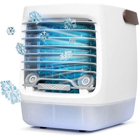Refroidisseur d'air évaporatif portable - Mini refroidisseur d'air par évaporation rechargeable par USB avec humidificateur pour une utilisation intérieure et extérieure (1/4)