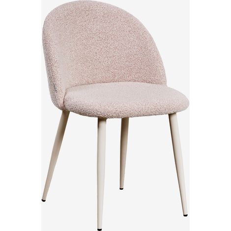 SKLUM Packung mit 2 Kana Deluxe Esszimmerstühlen aus Bouclé-Stoff                    Creme-Beige               