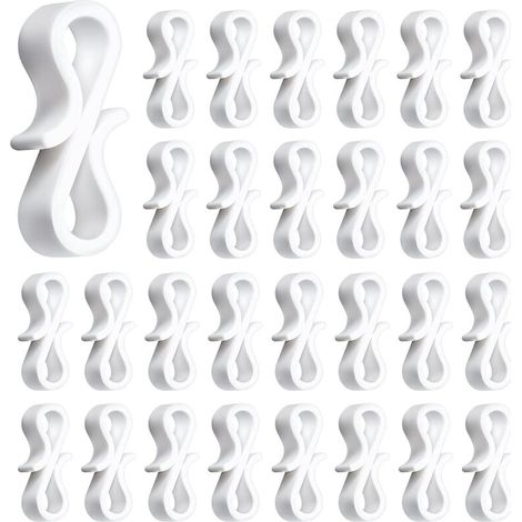 100 Pièces Forme S de Noël Lumière Crochets Gouttière Clips en Plastique Lumière de Noël Crochets Suspendus pour Noël Halloween Nouvel an Extérieur Maison LED Guirlandes Lumineuses Décora (1/5)