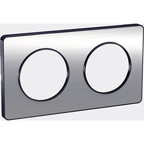 Placca interruttore Schneider Electric odace touch alluminio spazzolato 2 posti