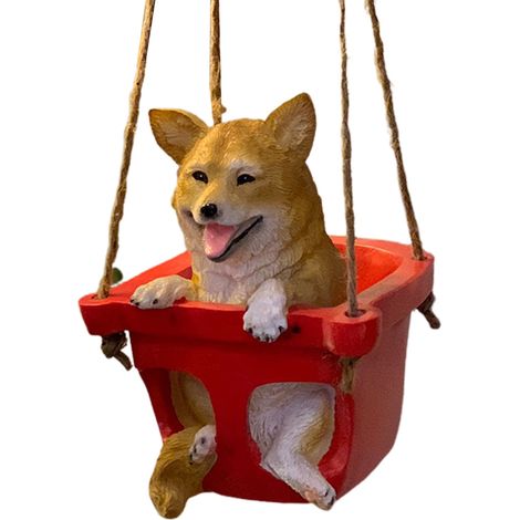 Décoration suspendue pour balançoire en forme de chien, figurine mignonne en métal représentant un chiot.