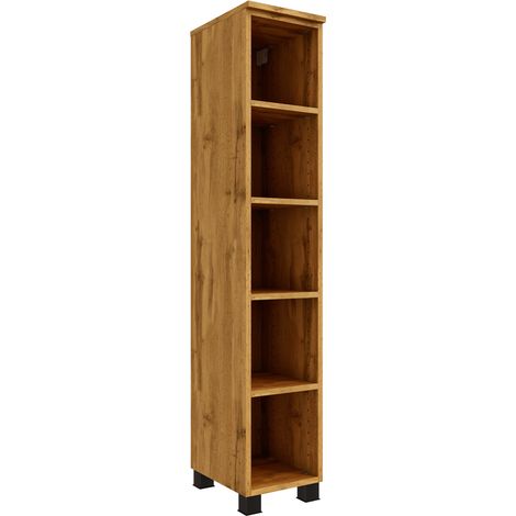 Badezimmer Regal schmal 25 cm MORISSON-03 in Wotan Eiche Nb., B/H/T: ca. 25/130/33 cm (1/5)