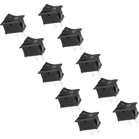 Lot de 10 interrupteurs à bascule bipolaires Marche/Arrêt, accessoires industriels en plastique noir KCD1'101 (1/5)