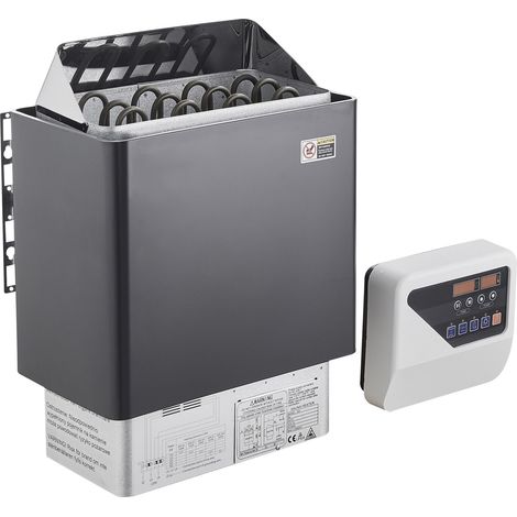 Chauffage de Sauna 6KW, Four Électrique 400V Triphasé, Minuterie 3h, Contrôleur Numérique, Idéal pour 5-9 m³, Usage Domicile, Hôtel, Spa, Jusqu'à 110°C (1/5)