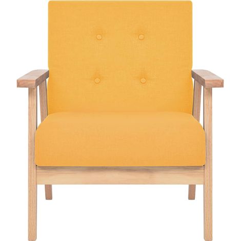 Fauteuil de Salon，Chaise，Fauteuil jaune tissu CFW909123 (1/5)