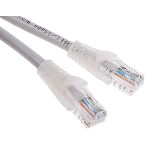 Câble Ethernet cat 5e Avec connecteur gaine PVC Gris RJ45 / RJ45, U/UTP, 500mm ( Prix pour 1 ) (1/3)