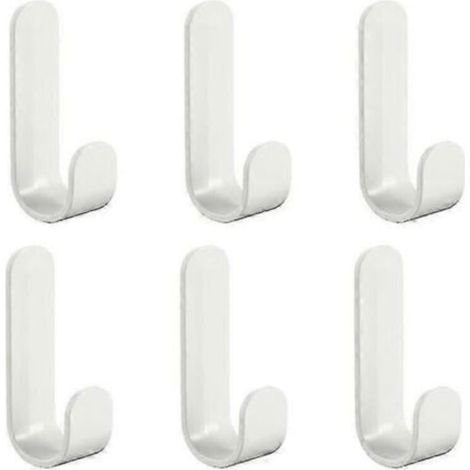 6 Crochets Muraux Adhésifs sans Perçage – Idéal pour Serviettes, Clés, Manteaux, Ustensiles de Cuisine et Articles de Salle de Bain – Charge Maximale 5 kg par Crochet (1/4)