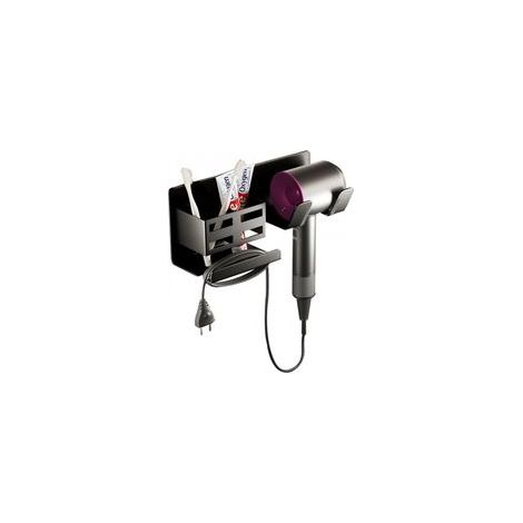 Support de sèchecheveux noir Sans perçage, gestion des câbles, pour salle de bain, chambre ou hôtel