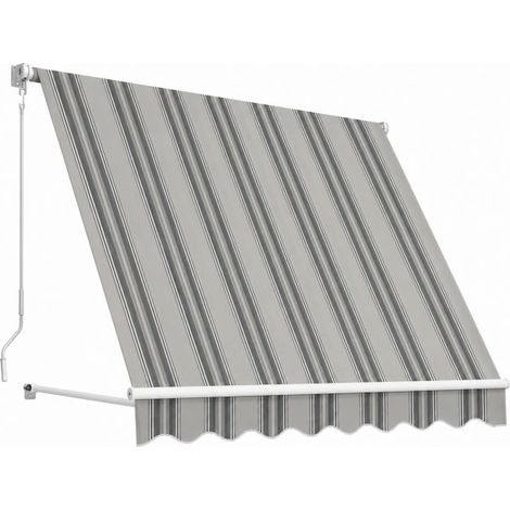 Tenda da Sole a Caduta 250X250CM da Balcone Senza Cassone con Mantovana e Asta BEIGE/VERDE (1/5)