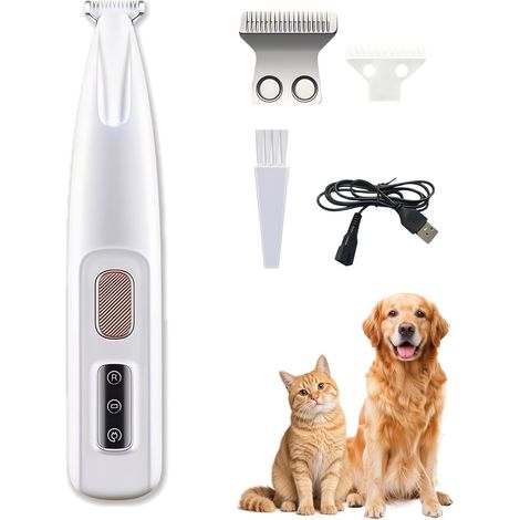 Chatinou Tondeuse de Précision pour Chat, tondeuse chat silencieuse 35db, lames douces sûres, rechargeable usb, autonomie 2h, ipx4, 120g légère, toilettage précis zones sensibles (1/5)
