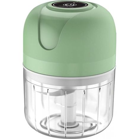 Hachoir à ail électrique, adapté à l'ail, au poivre, à la viande hachée, à la sauce citrouille, 250ML (vert) (1/4)