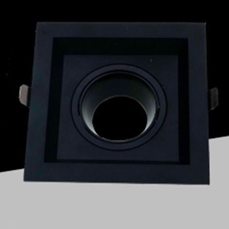Trade Shop - Porta Faretto Orientabile Da Incasso Nero Per Lampadine Gu10 / Gu5.3 P33-gu10-n1 - (1/3)