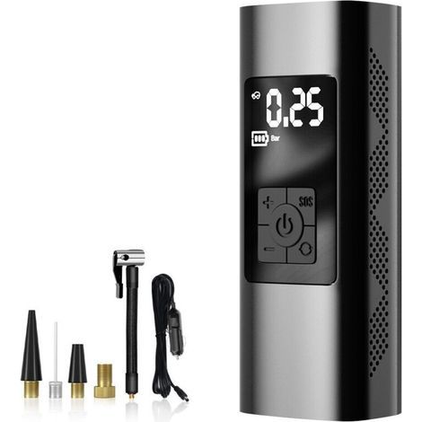 Compresseur d'air Portable, pompe à Air Rechargeable de 150 PSI pour pneus de voiture, pompe à Air de voiture, gonfleur numérique Portable sans fil pour voiture/Pompe à air filaire (1/5)