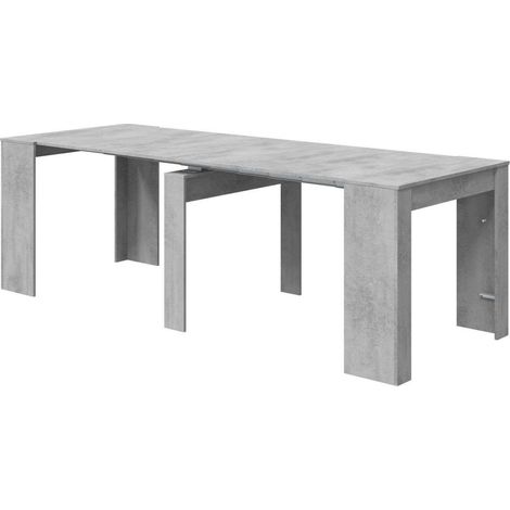 Mesa comedor Paris 5 posiciones. 90x50 cm extensible hasta 237x90 cm acabado gris cemento. (1/5)