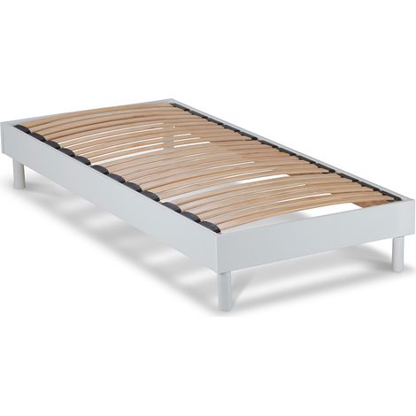 Sommier à lattes en KIT- Bois - Couleur blanche - 90x190 CM (1/5)