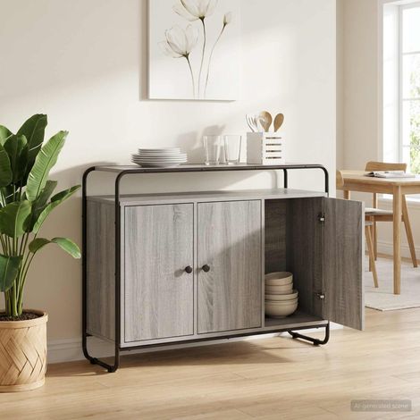 Aparador Sonoma gris 102 x 35 x 75 cm Madera de ingeniería (1/4)