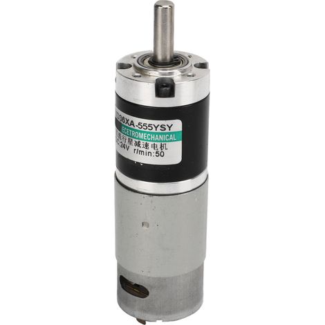 Moteur à engrenages cc en cuivre, haute Torsion, faible bruit, Mini électrique 24V, 15W, noir, argent, 50r/min