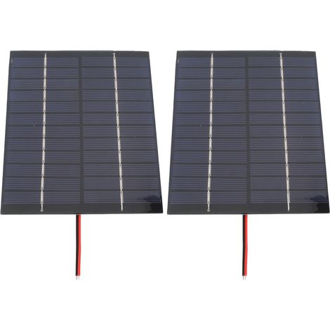 Set mit 2 polykristallinen Solarmodulen 12V 2W 110x136mm mit vorverlötetem Kabel für DIY-Campingbeleuchtung (1/5)