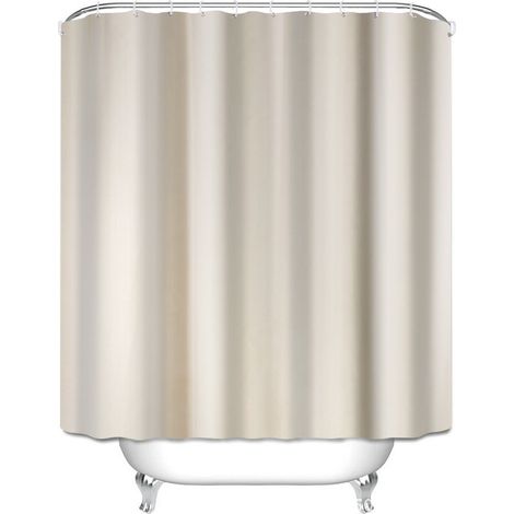 Rideau de douche imperméable, rideau de salle de bain blanc transparent de couleur pure avec crochets pour une décoration facile de la maison (1/5)