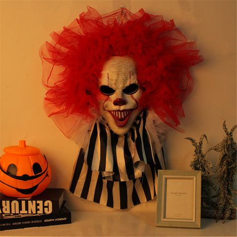 Couronne de clown d'horreur suspendue, décoration d'Halloween effrayante