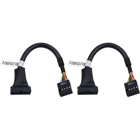 Cavo adattatore da USB 3.0 a USB 2.0, da USB 3.0 a USB 2.0, da USB 3.0 maschio a 19 pin a USB 2.0 femmina a 9 pin per scheda madre, 15 cm (confezione da 2) (1/5)