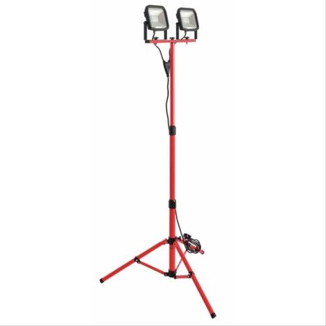 Projecteur LED de chantier extra plat double sur pied Luceco 2x20W