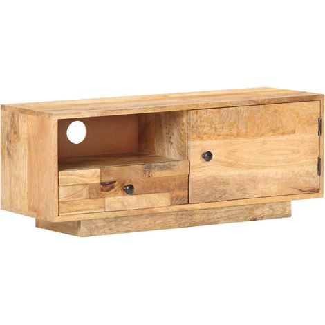 Mueble para TV de madera de mango maciza 90x30x35 cm